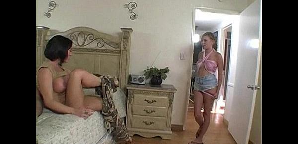  Teen is caught spying on busty milf Davia and her young boyfriend